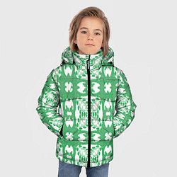 Куртка зимняя для мальчика Лепестки в квадрате, цвет: 3D-черный — фото 2