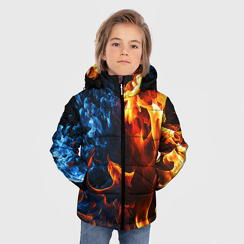 Зимняя куртка для мальчика Битва огней - два пламени / 3D-Красный – фото 3