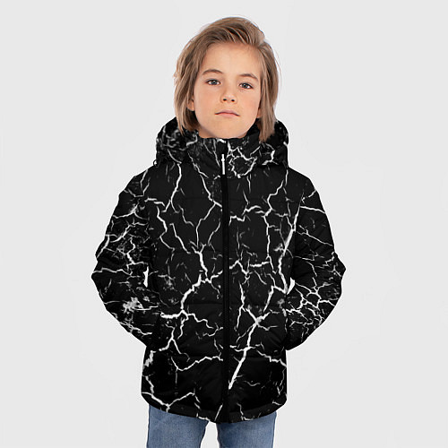 Зимняя куртка для мальчика Треснувшая текстура / 3D-Красный – фото 3