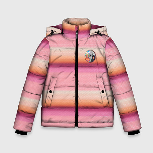 Зимняя куртка для мальчика Энид Синклер с Уэнсдей Аддамс - текстура свитера / 3D-Красный – фото 1