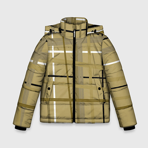 Зимняя куртка для мальчика Светлый квадрат / 3D-Черный – фото 1