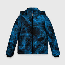 Куртка зимняя для мальчика Синий дым текстура, цвет: 3D-черный