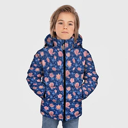 Куртка зимняя для мальчика Магнолии в космосе, цвет: 3D-светло-серый — фото 2