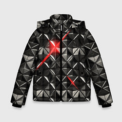 Куртка зимняя для мальчика Металлические плитки, цвет: 3D-светло-серый