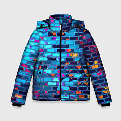 Куртка зимняя для мальчика Кирпичные сердца, цвет: 3D-светло-серый