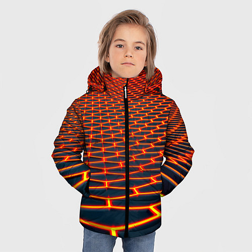 Зимняя куртка для мальчика Honeycomb yellow cyber / 3D-Красный – фото 3