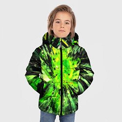 Куртка зимняя для мальчика Fractal green explosion, цвет: 3D-черный — фото 2