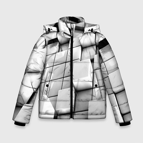 Зимняя куртка для мальчика Кубы серые выпуклые / 3D-Черный – фото 1