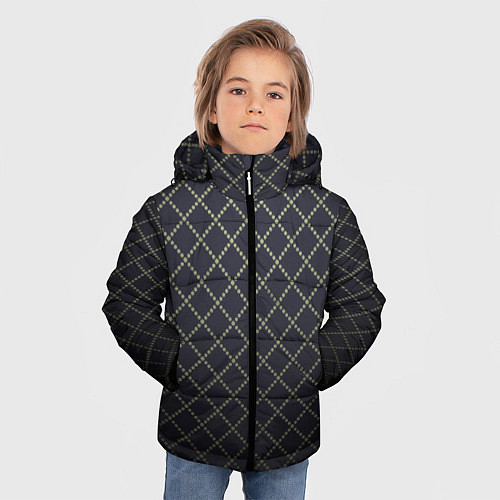 Зимняя куртка для мальчика Строгий ромбик / 3D-Красный – фото 3