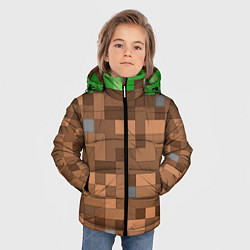 Куртка зимняя для мальчика Блоки майнкрафта, цвет: 3D-черный — фото 2