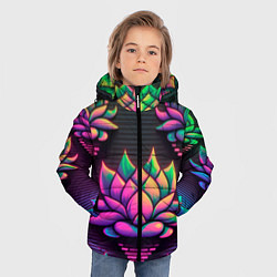 Куртка зимняя для мальчика Неоновый лотос, цвет: 3D-светло-серый — фото 2