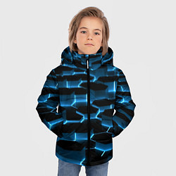 Куртка зимняя для мальчика Неоновая сетка из плит, цвет: 3D-красный — фото 2