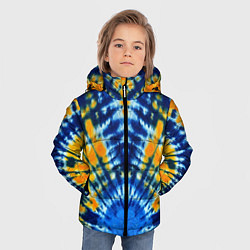 Куртка зимняя для мальчика Tie dye стиль хиппи, цвет: 3D-светло-серый — фото 2