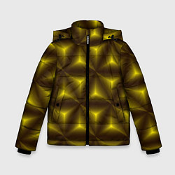 Куртка зимняя для мальчика Желтые треугольники, цвет: 3D-светло-серый
