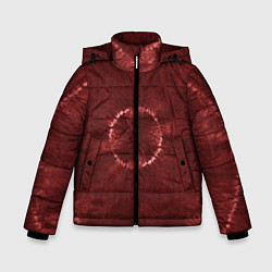 Куртка зимняя для мальчика Красный круг тай-дай, цвет: 3D-красный