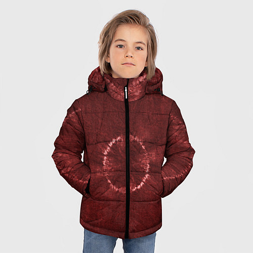 Зимняя куртка для мальчика Красный круг тай-дай / 3D-Красный – фото 3