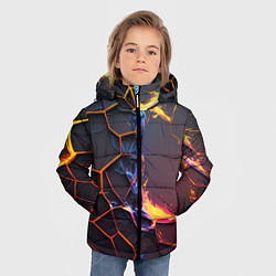 Куртка зимняя для мальчика Подорванные неоновые плиты, цвет: 3D-красный — фото 2