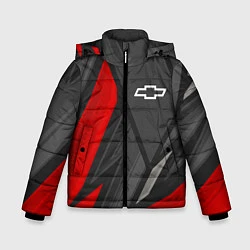 Куртка зимняя для мальчика Chevrolet sports racing, цвет: 3D-черный