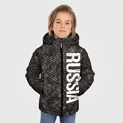 Куртка зимняя для мальчика Россия на фоне узора медного цвета, цвет: 3D-черный — фото 2
