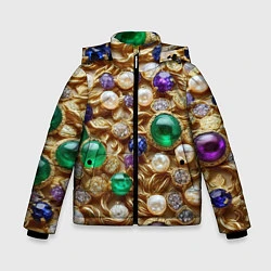 Куртка зимняя для мальчика Россыпь драгоценностей, цвет: 3D-светло-серый