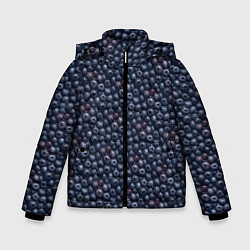 Куртка зимняя для мальчика Сочная текстура из черники, цвет: 3D-черный