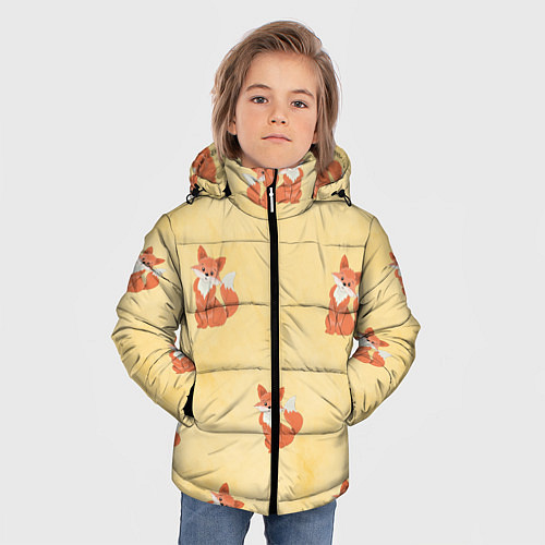 Зимняя куртка для мальчика Наблюдательные лисята / 3D-Красный – фото 3