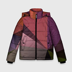 Куртка зимняя для мальчика Разные треугольники и геометрия, цвет: 3D-светло-серый
