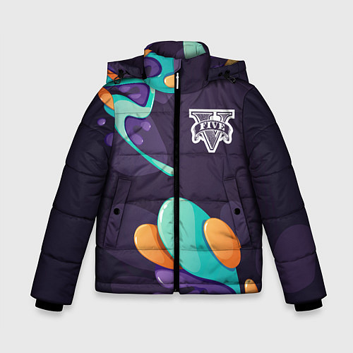 Зимняя куртка для мальчика GTA graffity splash / 3D-Черный – фото 1