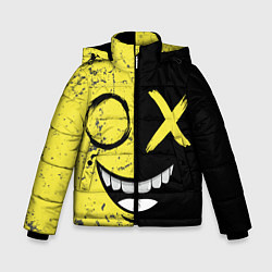 Куртка зимняя для мальчика Смайлик с улыбкой, цвет: 3D-светло-серый