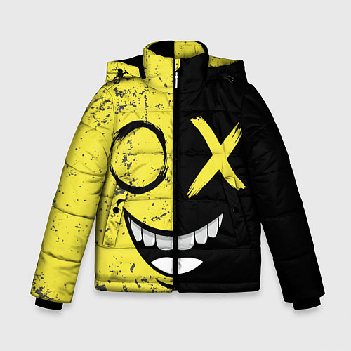 Зимняя куртка для мальчика Смайлик с улыбкой / 3D-Черный – фото 1