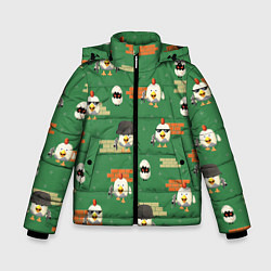 Куртка зимняя для мальчика Chicken gun battle, цвет: 3D-черный