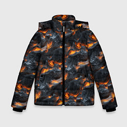 Куртка зимняя для мальчика Огненные волны - pattern, цвет: 3D-черный
