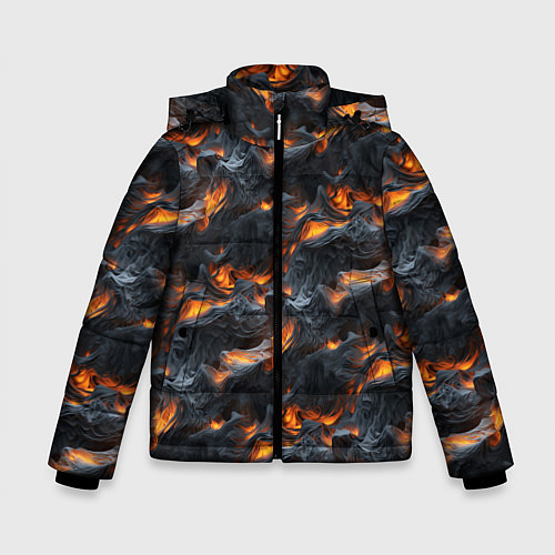 Зимняя куртка для мальчика Огненные волны - pattern / 3D-Черный – фото 1