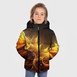 Куртка зимняя для мальчика Желтая абстракция и брызги, цвет: 3D-светло-серый — фото 2