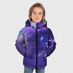 Куртка зимняя для мальчика Фиолетовый необъятный космос, цвет: 3D-светло-серый — фото 2