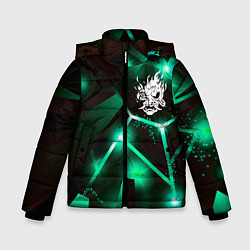 Куртка зимняя для мальчика Cyberpunk 2077 разлом плит, цвет: 3D-черный