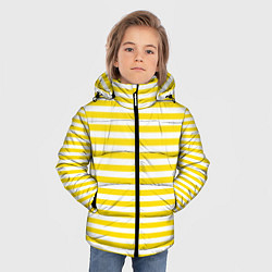 Куртка зимняя для мальчика Светло-желтые полосы, цвет: 3D-черный — фото 2