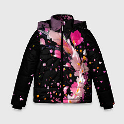 Куртка зимняя для мальчика Вихрь розовых лепестков, цвет: 3D-светло-серый