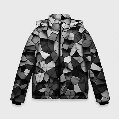 Зимняя куртка для мальчика Серые стальные плиты / 3D-Черный – фото 1