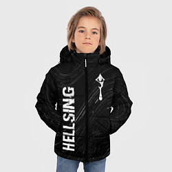 Куртка зимняя для мальчика Hellsing glitch на темном фоне: надпись, символ, цвет: 3D-черный — фото 2