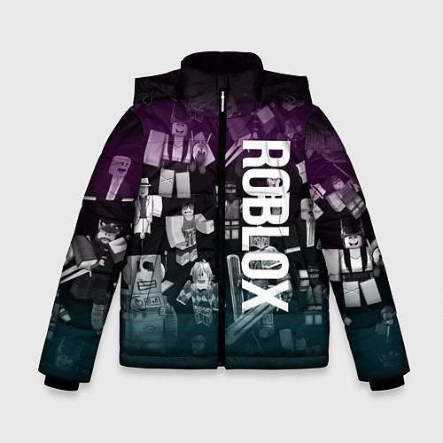 Зимняя куртка для мальчика Роблокс персонажи под градиентом / 3D-Черный – фото 1