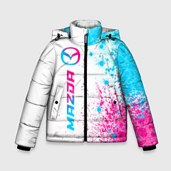 Куртка зимняя для мальчика Mazda neon gradient style: по-вертикали, цвет: 3D-черный