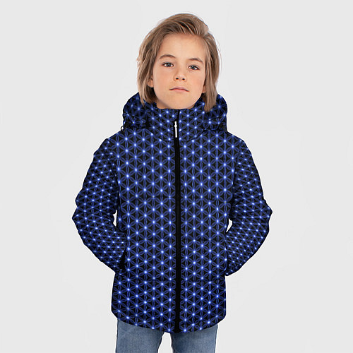 Зимняя куртка для мальчика Ясна3 - Цветок жизни мал / 3D-Светло-серый – фото 3