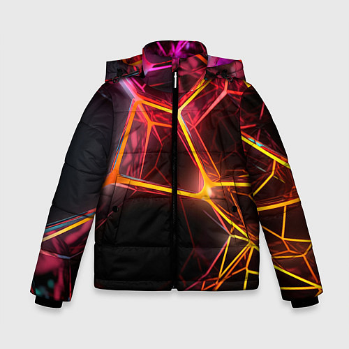 Зимняя куртка для мальчика Неоновая конструкция / 3D-Черный – фото 1