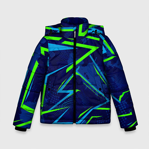 Зимняя куртка для мальчика Текстурный грандж / 3D-Черный – фото 1
