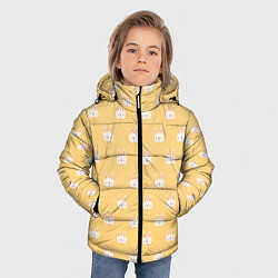 Куртка зимняя для мальчика Кролики паттерн, цвет: 3D-светло-серый — фото 2