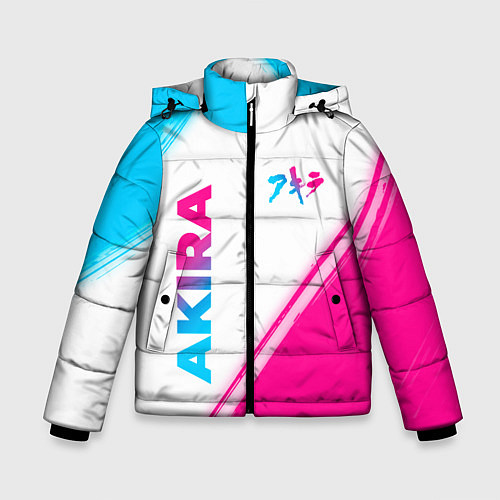 Зимняя куртка для мальчика Akira neon gradient style: надпись, символ / 3D-Черный – фото 1