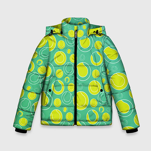 Зимняя куртка для мальчика Теннисные мячики / 3D-Светло-серый – фото 1