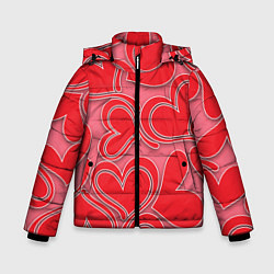 Куртка зимняя для мальчика Love hearts, цвет: 3D-черный