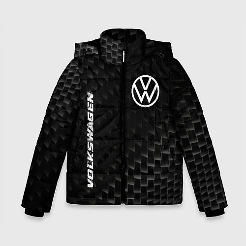 Зимняя куртка для мальчика Volkswagen карбоновый фон / 3D-Черный – фото 1